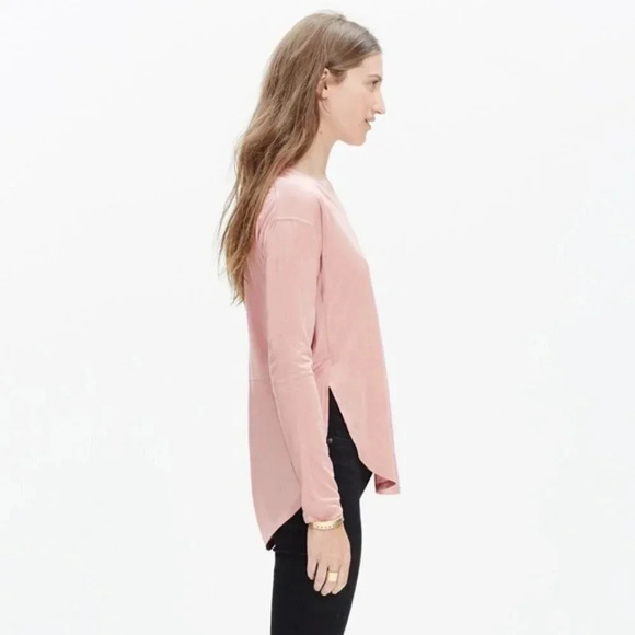 Madewell Anthem V-Neck Top in Pink Mauve - Picture 2 of 6